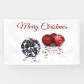 Elegant Diamond and Red Kerstversients Spandoek (Horizontaal)