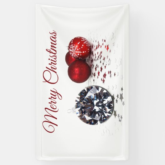 Elegant Diamond and Red Kerstversients Spandoek (Verticaal)