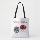 Elegant Diamond and Red Kerstversients Tote Bag (Voorkant)