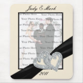 Elegant Diamond Black Ribbon Muismat (Voorkant)