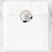 Elegant Diamond Black Ribbon Round Stickers (Tas)