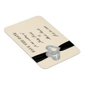 Elegant Diamond Black Ribbon Save the Date Magnet Magneet (Rechterzijde)