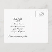 Elegant Diamond BlackRibbon Save The Date Briefkaa Aankondigingskaart (Achterkant)