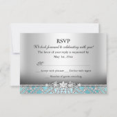 Elegant Diamond Blue RSVP (Voorkant)