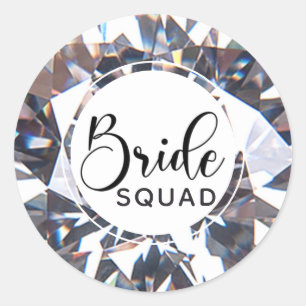 Elegant Diamond Bride Squad Ronde Sticker