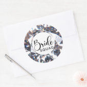 Elegant Diamond Bride Squad Ronde Sticker (Envelop)