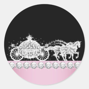 Elegant Diamond Carriage Roze Princess Stickers