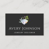 Elegant Diamond Crystal Jewelry Designer Minimal Visitekaartje (Voorkant)