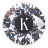 Elegant Diamond Crystal Monogram Keramische Knop (Voorkant)