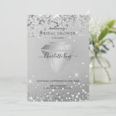 Elegant Diamond Einladung Kaart (Staand voorkant)