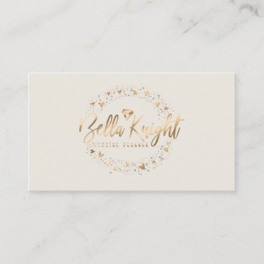 Elegant Diamond Faux Gold Foil Company Logo Visitekaartje (Voorkant)