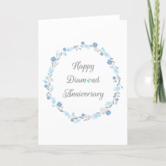Elegant Diamond Floral Jubileum 60 jaar Kaart