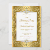 Elegant Diamond Gem Gold-feest Kaart (Voorkant)