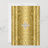 Elegant Diamond Gem Gold-feest Kaart (Achterkant)