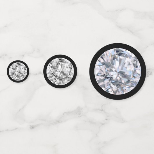 Elegant Diamond Gemstone over Black Confetti (Voorkanten)