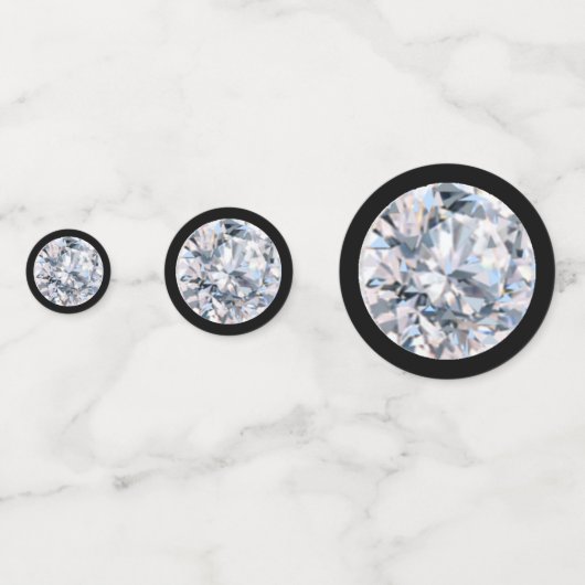 Elegant Diamond Gemstone over Black Confetti (Achterkanten)