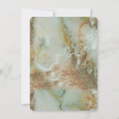 Elegant Diamond Green Marble SWEET 16 Party Kaart (Achterkant)