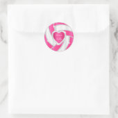 Elegant Diamond Hart Heet Roze Volleybal Ronde Sticker (Tas)