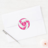 Elegant Diamond Hart Heet Roze Volleybal Ronde Sticker (Envelop)