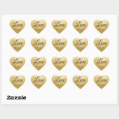 Elegant Diamond Hart LIEFDE Gouden Folie Huwelijks Hart Sticker (Vel)