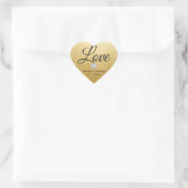 Elegant Diamond Hart LIEFDE Gouden Folie Huwelijks Hart Sticker (Tas)