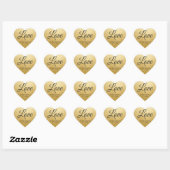 Elegant Diamond Hart LIEFDE Gouden Folie Huwelijks Hart Sticker (Vel)