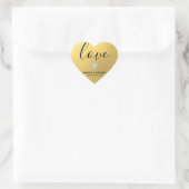 Elegant Diamond Hart LIEFDE Gouden Folie Huwelijks Sticker (Tas)