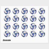 Elegant Diamond Heart Dark Blue Volleyball Ronde Sticker (Vel)
