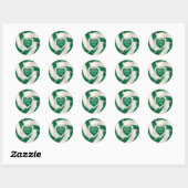 Elegant Diamond Heart Dark Green Volleyball Ronde Sticker (Vel)