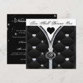 ELEGANT DIAMOND HEART INVITATION KAART (Voorkant / Achterkant)