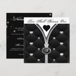 ELEGANT DIAMOND HEART INVITATION KAART