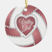 Elegant Diamond Heart Roos Gold Volleyball Keramisch Ornament (Voorkant)