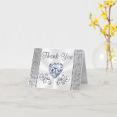 Elegant Diamond Heart Weddenschap Hartelijk dank Kaart (Gele Bloem)