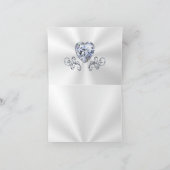 Elegant Diamond Heart Weddenschap Hartelijk dank Kaart (Binnen)