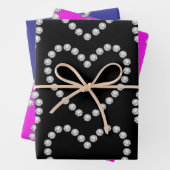 Elegant Diamond Heart Wrap Papieren Blad Set van 3 Inpakpapier Vel (In situ)