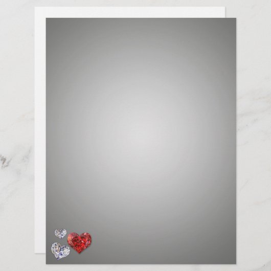 Elegant Diamond Hearts (Voorkant / Achterkant)