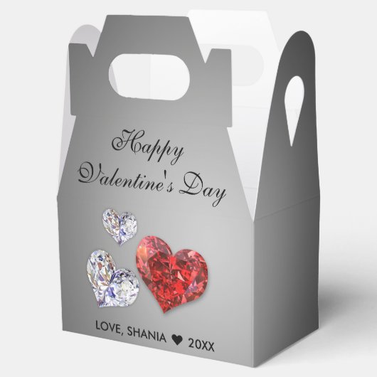 Elegant Diamond Hearts Bedankdoosjes (Geopend)