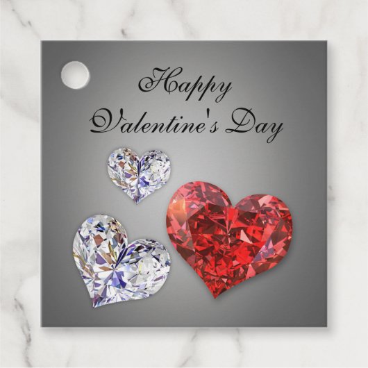 Elegant Diamond Hearts Bedankjes Labels (Voorkant)