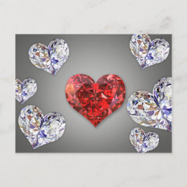 Elegant Diamond Hearts Briefkaart