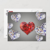 Elegant Diamond Hearts Briefkaart (Voorkant / Achterkant)