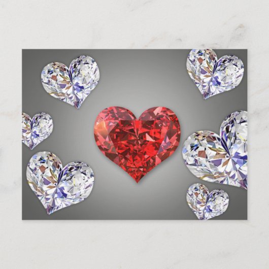 Elegant Diamond Hearts Briefkaart (Voorkant)