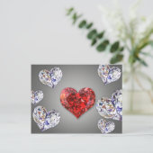 Elegant Diamond Hearts Briefkaart (Staand voorkant)