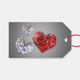 Elegant Diamond Hearts Cadeaulabel