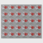 Elegant Diamond Hearts Cadeaupapier (Vlak)
