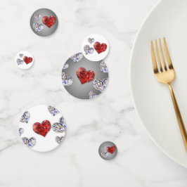 Elegant Diamond Hearts Confetti