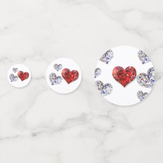 Elegant Diamond Hearts Confetti (Achterkanten)