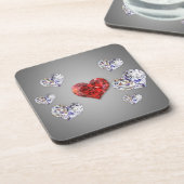 Elegant Diamond Hearts Drankjes Onderzetter (Linkerzijde)