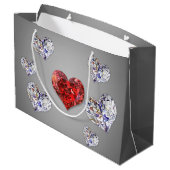 Elegant Diamond Hearts Groot Cadeauzakje (Achterkant Gekanteld)