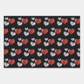 Elegant Diamond Hearts Inpakpapier Vel (Voorkant 3)