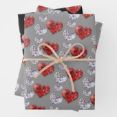 Elegant Diamond Hearts Inpakpapier Vel (In situ)
